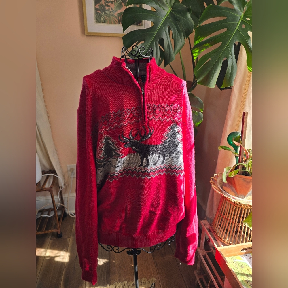 Men's Chaps Red Reindeer Sweatet